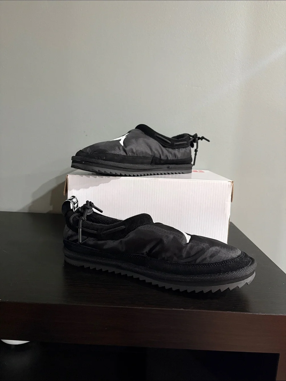 Kappa Black Slip-On Mule with White Logo
